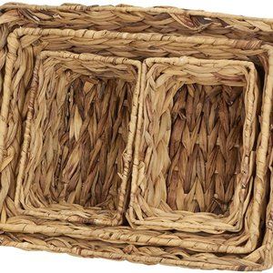 4-Pack Natural Water Hyacinth Baskets